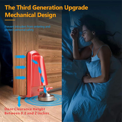 Door Stoppers Security - Portable Door Jammer for Travel Security Anti Theft, Apartment Hotel Door Lock - Protection for Homeowner and Children, Lockdown Device for Women Safety Self Defense (Red)