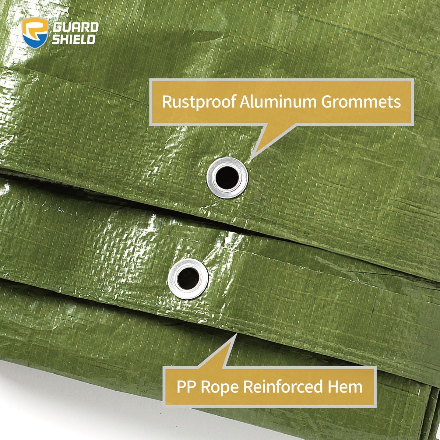 GUARD SHIELD Tarp Green 10x12 Feet Multi Purpose Waterproof Poly Tarp Cover 5mil (2-Pack)