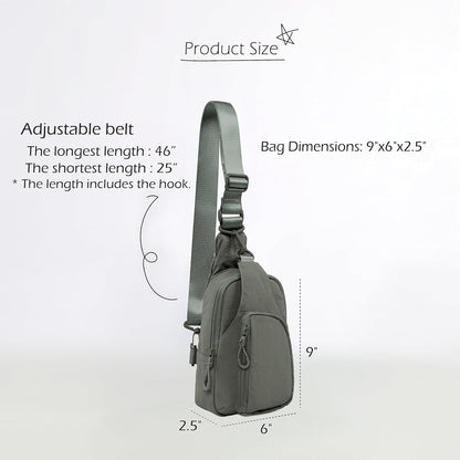 ODODOS Daily Sling Bag with Adjustable Straps Crossbody Chest Bag Lightweight Small Backpack for Casual Traveling Hiking