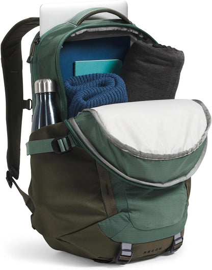 THE NORTH FACE Recon Everyday Laptop Backpack | Daypack with Water Repellent Finish, 16" Laptop Sleeve, 2 Water Bottle Pockets, Duck Green/New Taupe Green, One Size