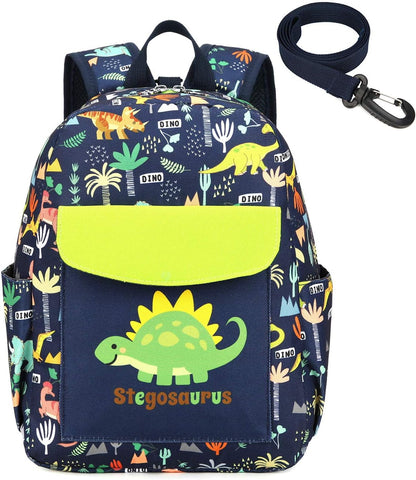 willikiva Cute Zoo Little 2d Backpack Kid Backpacks for Girls and Boys Toddler Backpack Waterproof Preschool Safety Harness Leash(Green Dinosaur)