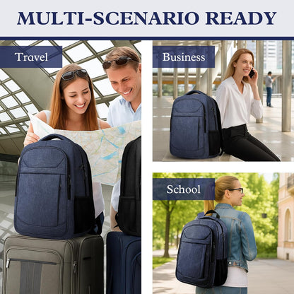Extra Large Laptop Backpack, 17 Inch Travel Travel Backpack, Big Sturdy TSA-Friendly College School Computer Bag, Gifts for Men & Women Him Men Women, Blue