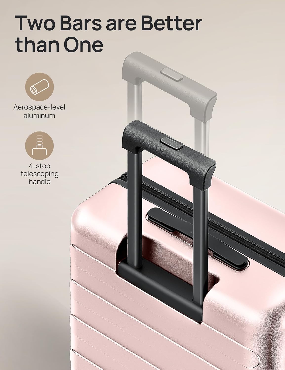 Carry on Luggage 22 X 14 X 9 Airline Approved, 20 Inch Luggage for 3-5 Days Travel, Double Spinner Wheels, 100% Hardshell PC, TSA Lock (00-Pink (Expandable), Set 2PCS (20-Inch/28-Inch))