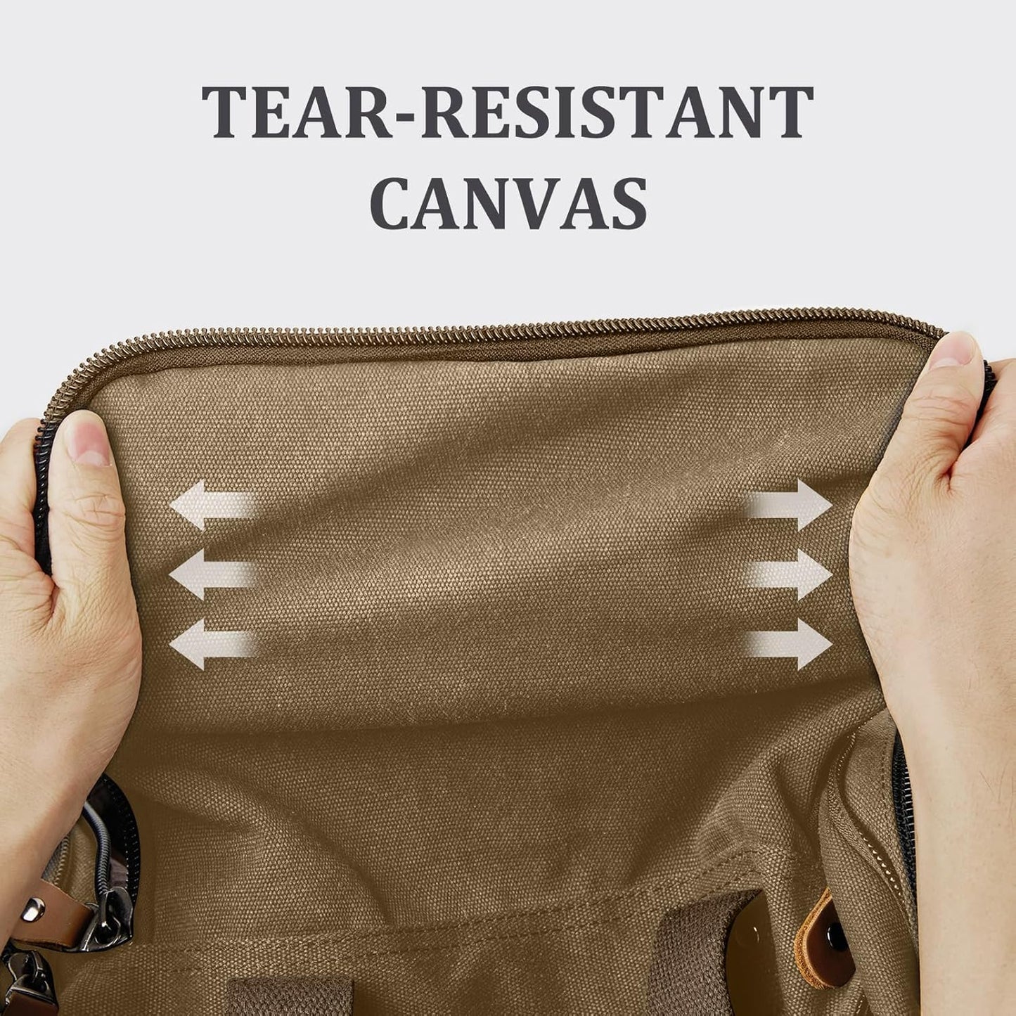 Gonex Canvas Duffle Bag for Travel, 50L Duffel Overnight Weekend Bag(Coffee)