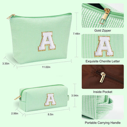 YOOLIFE Cute Makeup Bag for Girls Women Cosmetic Bags for Girls | Initial Make Up Bag | Personalized Gifts for Women Her | Bridal Shower Gifts | Christmas Gifts for Girls | Tween Girls Trendy Stuff S