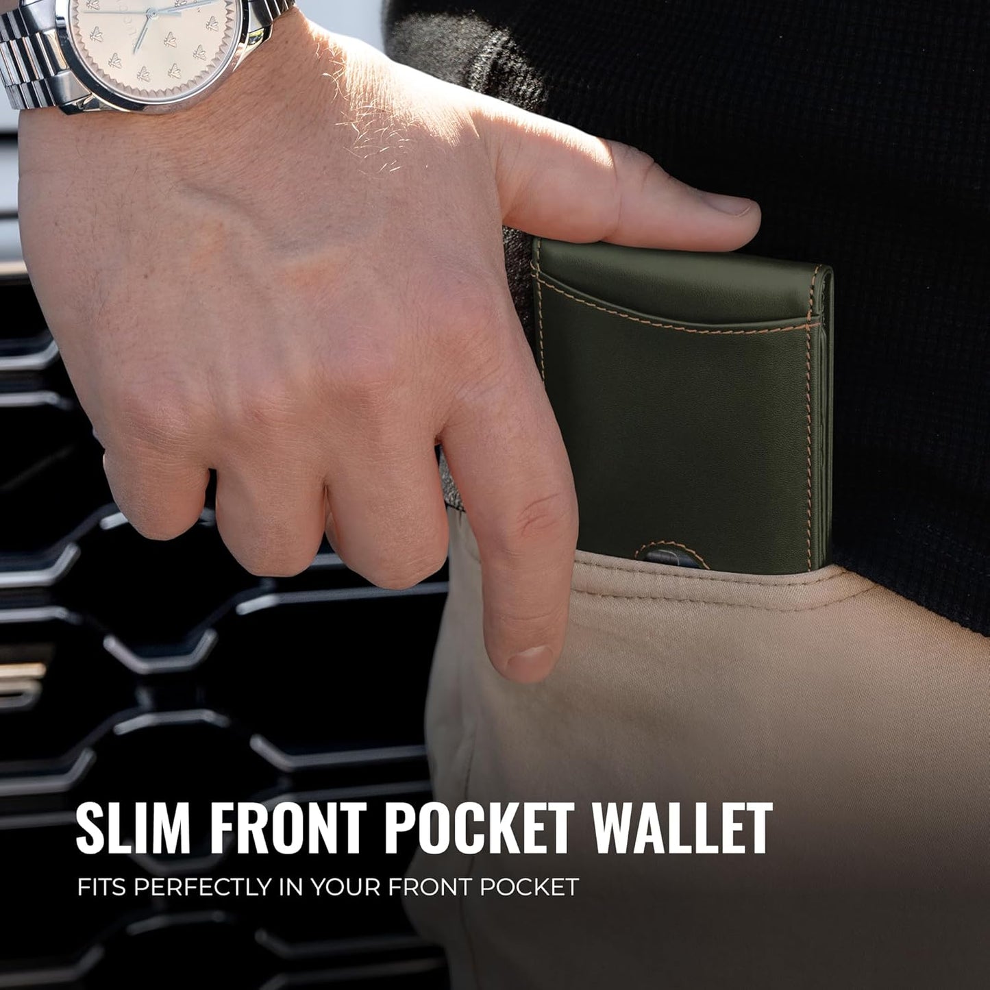 Kingly Cash Pocket Slim Wallet for Men - RFID Blocking Leather Card Holder - Minimalist Men’s Wallet for Front Pockets - Holds 1-15 Cards & Cash - Durable Italian Leather Wallets