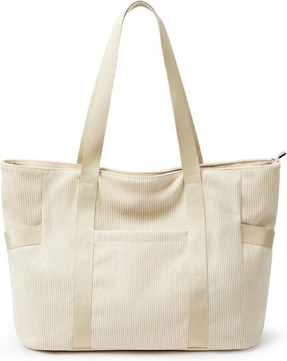 Tote Bag for Women with Zipper, Travel Tote Bags with Compartments Large Shoulder Bag Handbag for Gym Work School