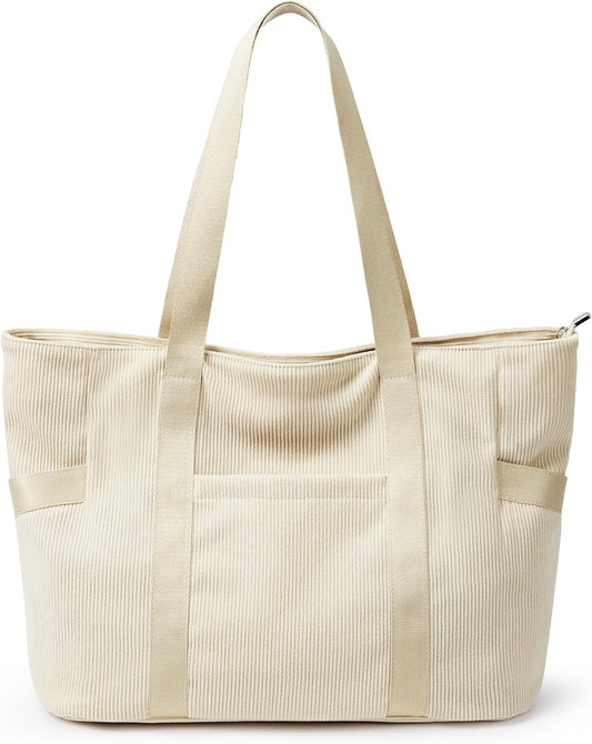 Tote Bag for Women with Zipper, Travel Tote Bags with Compartments Large Shoulder Bag Handbag for Gym Work School