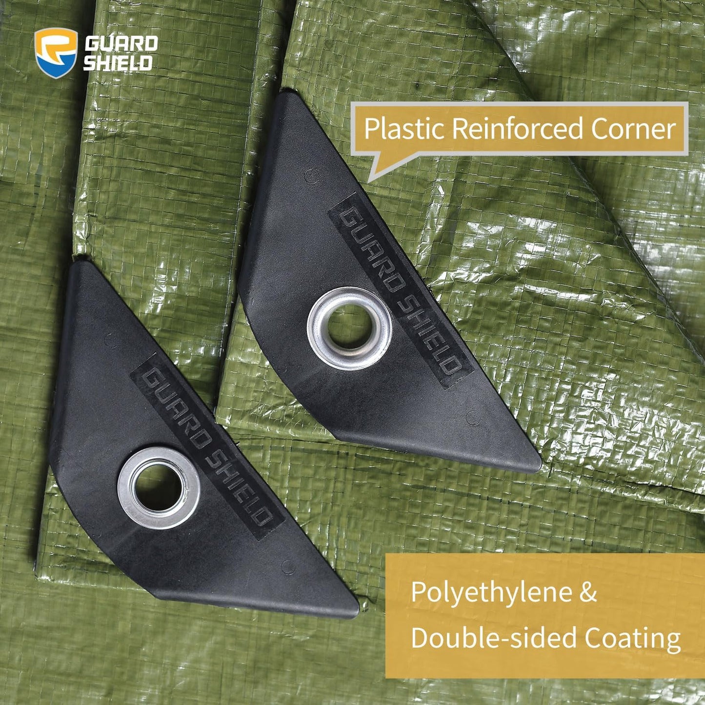 GUARD SHIELD Tarp Green 8x12 Feet Multi Purpose Waterproof Poly Tarp Cover 5mil (2-Pack)