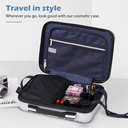 Coolife Luggage Expandable 5 Piece Sets PC+ABS Spinner Suitcase 20 inch 24 inch 28 inch (wine wind new)