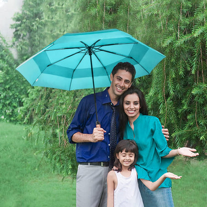 Lejorain Large Folding Golf Umbrella - Compact Mens Umbrellas Travel Rain and Windproof 54inch Collapsible Automatic Open Close Umbrella 210T Teflon Vented Double Canopy