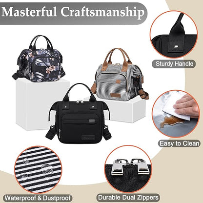 Small Lunch Bag Lightweight Insulated Lunch Box for Women Work Portable Soft Cooler for Picnic Travel Road Trips, Loncheras para Mujer, Stripes