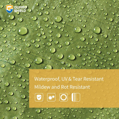 GUARD SHIELD Tarp Green 16x20 Feet Multi Purpose Waterproof Poly Tarp Cover 4mil (2-Pack)