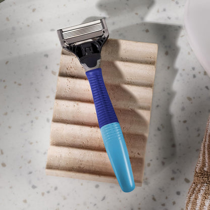 Harry's Shaving Kit for Men - Razor Handle and 3 Razor Blade Refill Cartridges - Ocean Blue