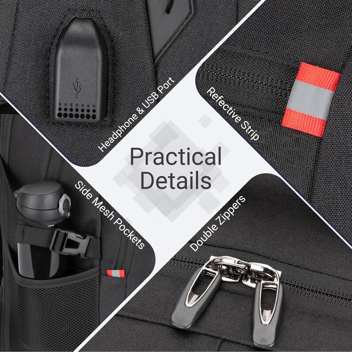 40L Expandable Laptop Backpack, Anti-thief Travel Backpack with USB Charging Port, Airline Approved Business Waterproof Carry on Luggage, Fits 15.6" Laptop for Men Women