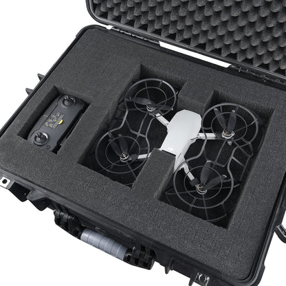 MEIJIA All Weather Portable IP67 Waterproof Protective Case, Hard Camera Case with customizable foam, Perfectly Protection of Camera, Drones,Pistols,Lens,Equipments,Black,18.5 x14.06x6.93inches