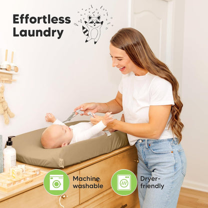 2-Pack Organic Changing Pad Covers for Girl, Boy, Neutral - 100% Cotton Changing Table Pad Cover, Soft Baby Nursery Diaper Changing Pad Sheets, Contour Changing Pads Liners, Change Pad Cover (Pecan)