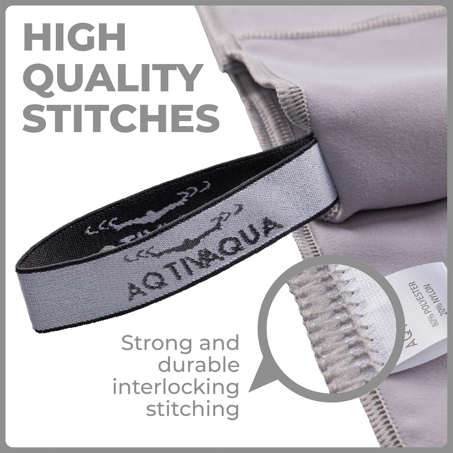 AqtivAqua Quick Dry Towel - Lightweight Microfiber Travel Towel w/Bag - Fast Drying Towel Set for Camping, Beach, Pool, Gym, Backpacking, Sports, Yoga & Swim Use, Hiking (Gray, L:30"x60")