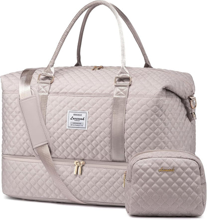 LOVEVOOK Travel Duffle Bag,Weekender Bags for Women with Shoe Compartment，Carry on Overnight Bag with Toiletry Bag,Gym Duffel Bag with Wet Pocket, Hospital Bags for Labor and Delivery