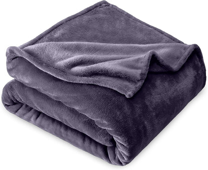 Bare Home Fleece Blanket - Throw/Travel - Ultra-Soft Lightweight for Bed, Sofa, and Couch - Luxury Microplush - Cozy Warm Blanket (Throw/Travel, Dusty Purple)