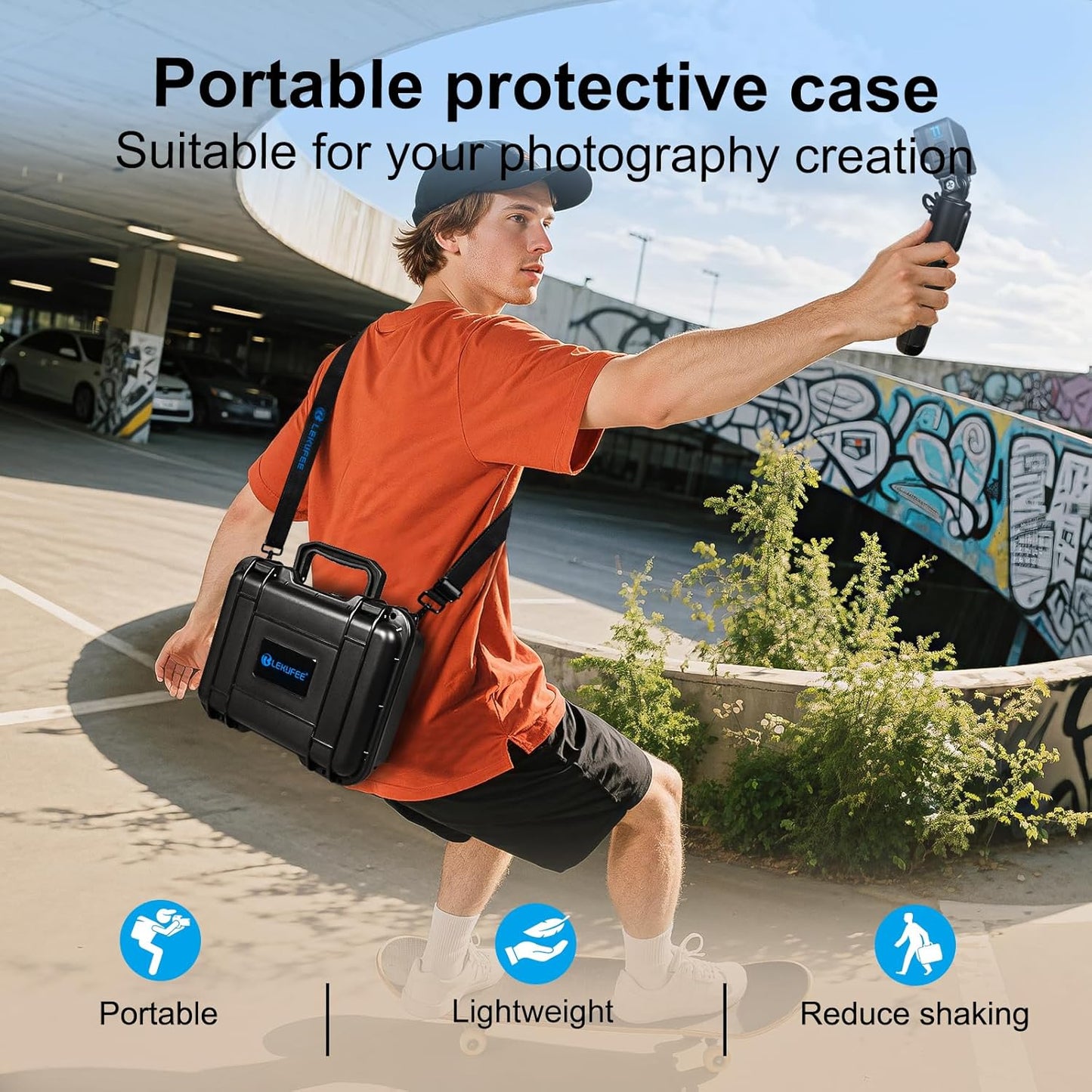 Lekufee Waterproof Hard Case Compatible with Gopro Hero 13/12/11/10/9/8/Media Mod/Gopro Volta/Creator Edition/Action Camera and Accessories(Case Only)