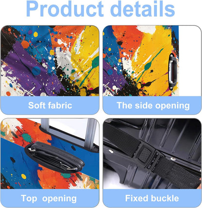 Luggage Cover Washable Suitcase Protector Anti-scratch Suitcase cover Fits 20-34 Inch Luggage (Watercolor, M(24-26inch suitcase))