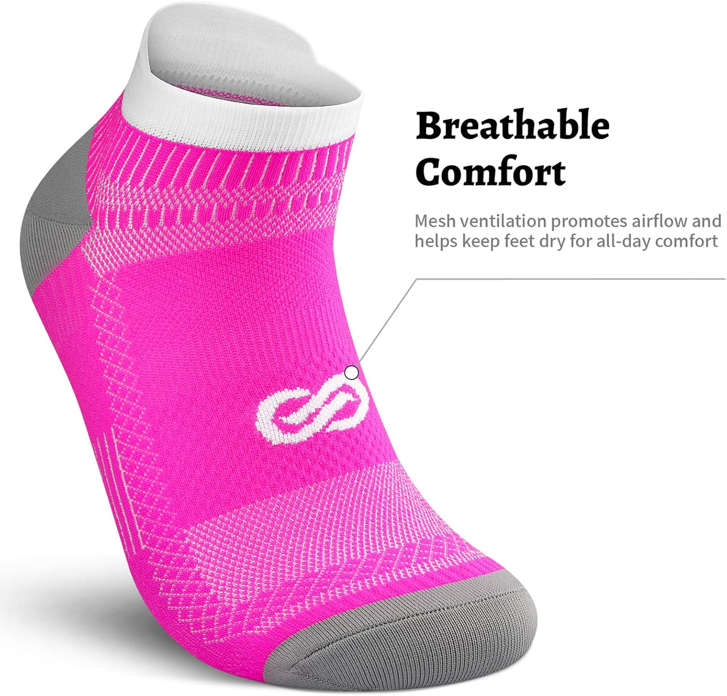 PAPLUS Ankle Compression Sock for Men and Women 2/4/6 Pairs, Low Cut Compression Running Sock with Ankle Support