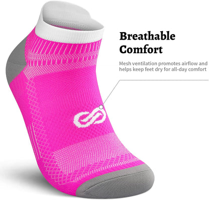 PAPLUS Ankle Compression Sock for Men and Women 2/4/6 Pairs, Low Cut Compression Running Sock with Ankle Support