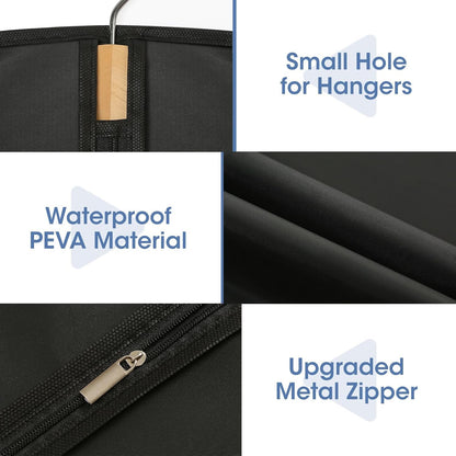 Suit Bags for Closet Storage, 43'' Garment Bags for Hanging Clothes, Suit Garment Bag, Black Suit Cover Bags with Clear Window for Coats, Jackets, Shirts（2 Packs）