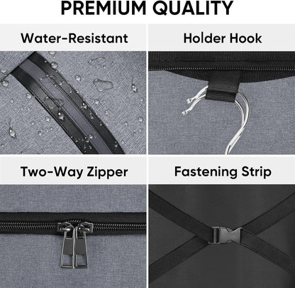 BALEINE Travel Garment Bag, Travel Suit Bag for Men, 42'' Waterproof Carry on Garment Bags for Hanging Clothes, Garment Duffel Bag for Travel Business (Grey)