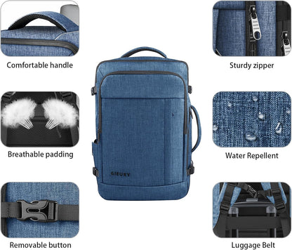 55L Extra Large Travel Backpack for Men & Women, 60L Expandable Big Capacity For Airplanes, Travel Gifts for Men Women, Carry On Backpack Fits 18.4 Inch Laptop, Luggage Suitcase Daypack Bag, Blue
