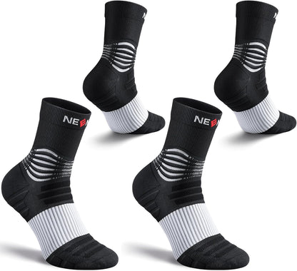 NEENCA Medical Compression Socks—2 Pairs, Ankle Socks for Injury Recovery, Pain Relief, Swelling, Sport Protection 20-30 mmHg