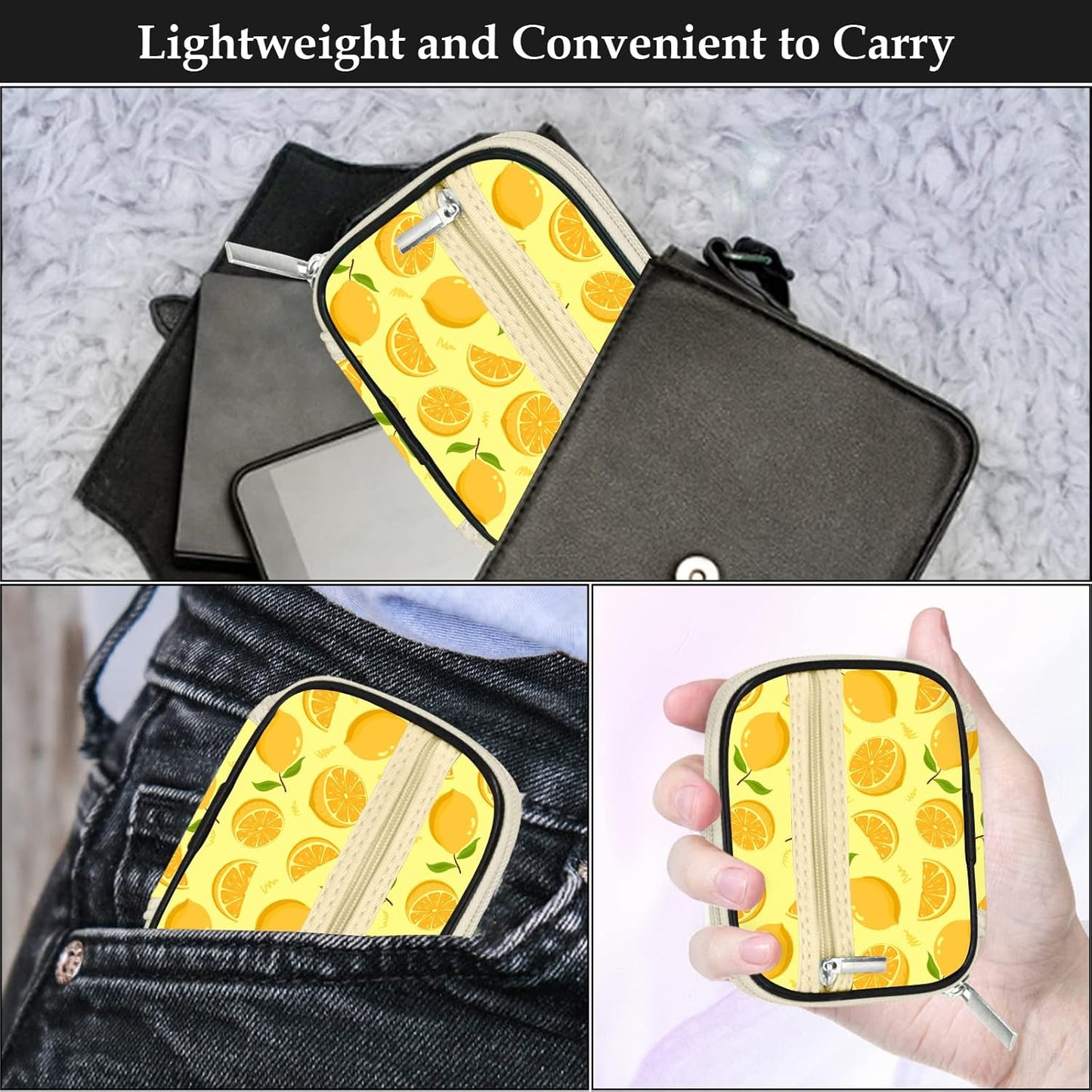 Serfeymi Weekly Travel Pill Organizer Pill Case for Purse with Removable 7 Day Pill Box, Fashionable Travel Medicine Organizer Pill Container for Medicine, Vitamin, Supplement - Yellow 01