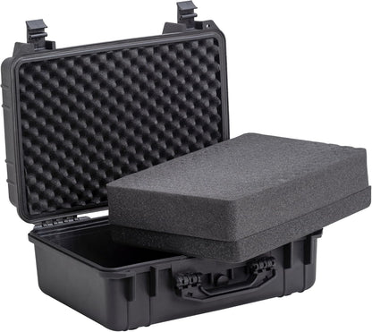 MEIJIA Portable All Weather Waterproof Camera Case with Customized Fit Foam,Fit Use of Drones,Camera,Equipments,Pistols,Elegant Black(18.3 ”x14.57”x8.66”)