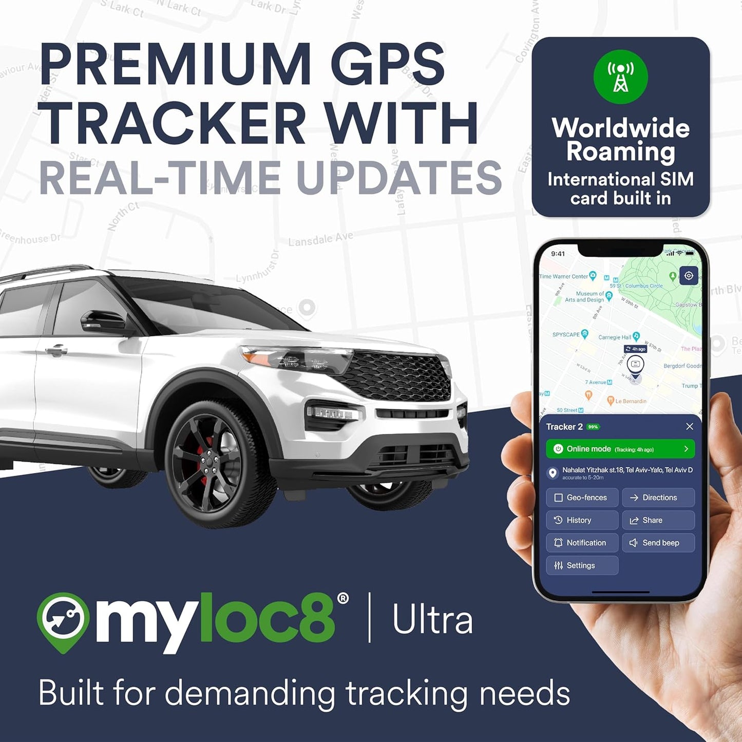Ultra GPS Tracker for Vehicles – Rugged, Waterproof, Hidden GPS Car Tracker Device for Vehicles, Trucks - 4G LTE, Real-Time Updates, 9 Months Battery Life - (Subscription Required)