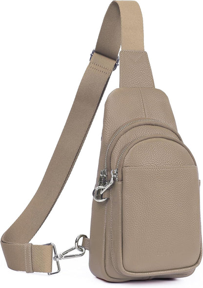 befen Genuine Leather Small Sling Bag for Women Anti-Theft Crossbody Chest Bags Fanny Packs for Travel with RFID Card Slots