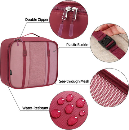 BAGAIL 6 Set/8 Set/10 Set Packing Cubes Various Sizes Packing Organizer for Travel Accessories Luggage Carry On Suitcase