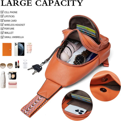 Sling Bag Crossbody Bags for Women Small Cross Body Bag Fanny Packs Chest Sling Purse for Daily Travel Leisure Sport