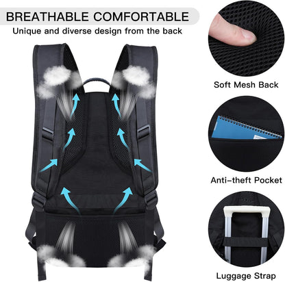 18.4 Inch Travel Laptop Backpack,Extra Large Backpack, Laptop Backpack for Men, 55L Water Resistant TSA Airline Approved Business Work College School Computer Bag with USB Port