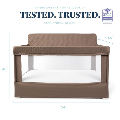 Baby Delight Lunaire Full Size Crib | Breathable Mesh Baby Crib | Tool-Free Assembly Baby Bed | 100% GOTS Certified Organic Cotton Fabric | Organic Mocha