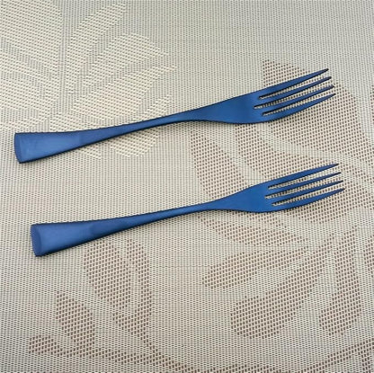 6-Piece Flatware Set,Extra Thick Heavy Duty - 18/10 Stainless Steel Cutlery Sets,High Matte Blue Finish Silverware Flatware Sets Service for 1, Use for Home,Kitchen Utensil Set