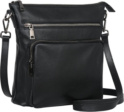 HESHE Crossbody Bags for Women Leather Handbags Designer Shoulder Purse with Pockets Satchel Purse Travel Bag