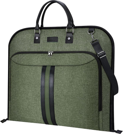 BALEINE Travel Garment Bag, Travel Suit Bag for Men, 42'' Waterproof Carry on Garment Bag for Hanging Clothes, Garment Duffel Bag for Travel Business (Green)