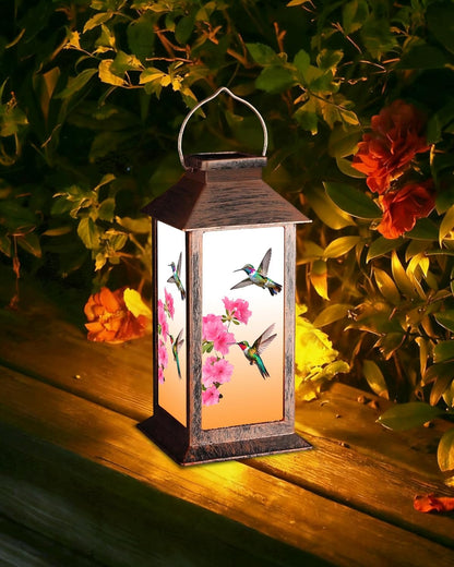 Solar Lanterns Outdoor Waterproof Hummingbird, Garden Decor Birthday Gifts for Women Mom Grandma Sister, Hanging LED Plastic Solar Lights Outside Decorative for Yard Patio Backyard Lawn Decorations