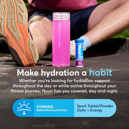 Nuun Sport Electrolyte Tablets with Magnesium, Calcium, Potassium, Chloride & Sodium, Gluten Free & Vegan, Tropical, 8 Pack (80 Servings Total)