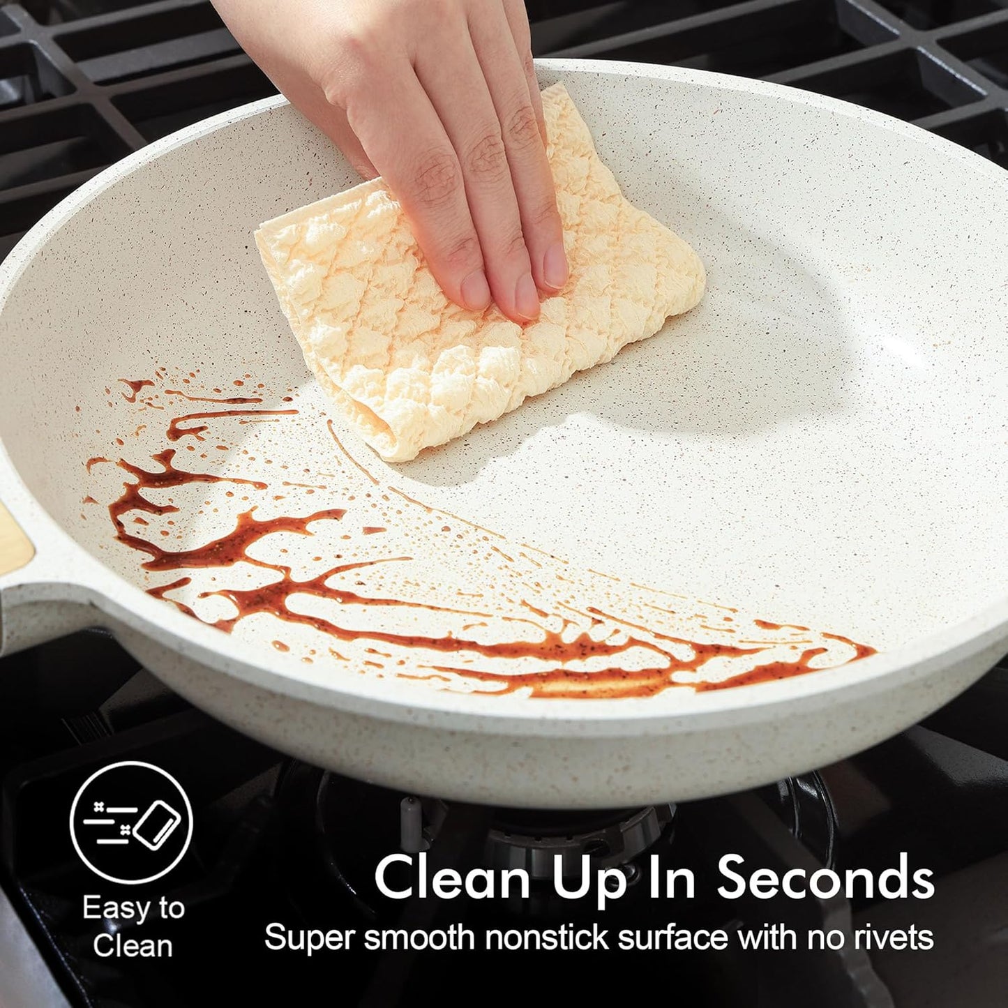 SENSARTE Nonstick Ceramic Frying Pan Skillet, 11 Inch Omelet Pan, Healthy Non Toxic Induction Compatible Egg Pan with Heat Resistant Handle, PTFE and PFAS-Free
