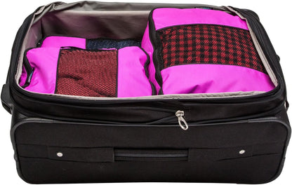 TravelWise Luggage Packing Organization Cubes 5 Pack, Pink, 1 Small, 2 Medium, 2 Large