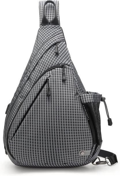 Water-Proof Sling bag/Crossbody Backpack/Shoulder Bag with USB Charging Port for Travel, Hiking, Cycling, Camping
