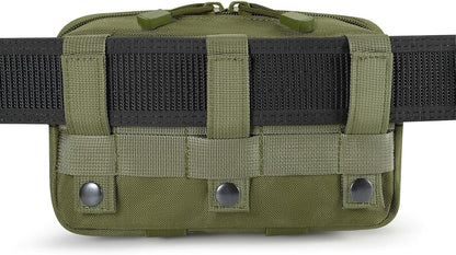 Tactical Molle Admin Pouch Utility Laser Cut EDC Tool Pouch Bag Horizontal Modular Pouches Include US Flag Patch and Keychain