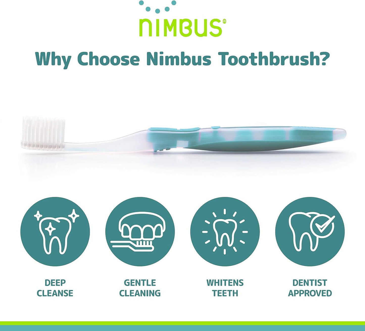 NIMBUS Extra Soft Toothbrushes (Regular Size Head), Periodontist Design Tapered Bristles for Sensitive Teeth & Receding Gums (5 Pack, Colors May Vary)